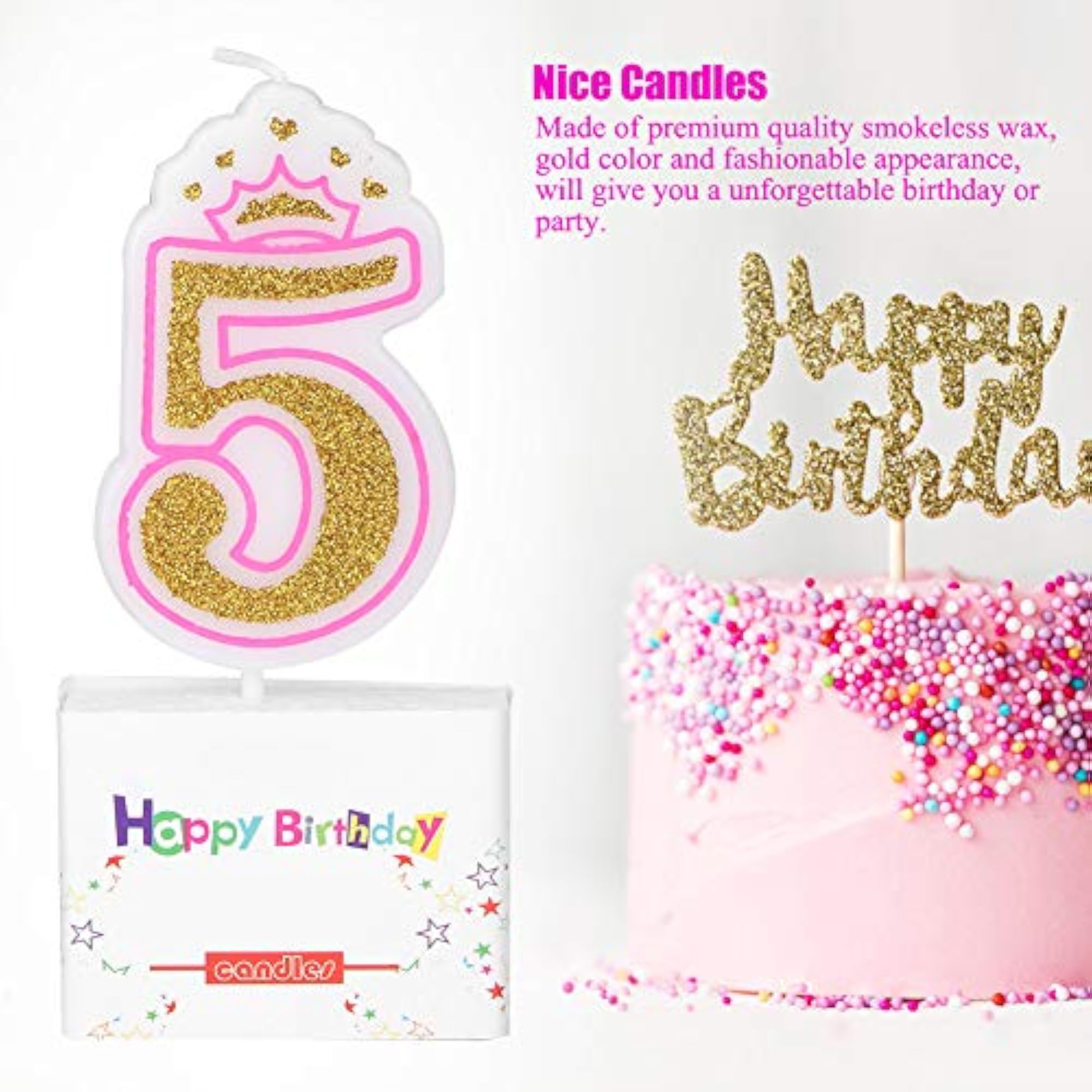 Birthday Candle Compact Numbers Candles, Theme Party