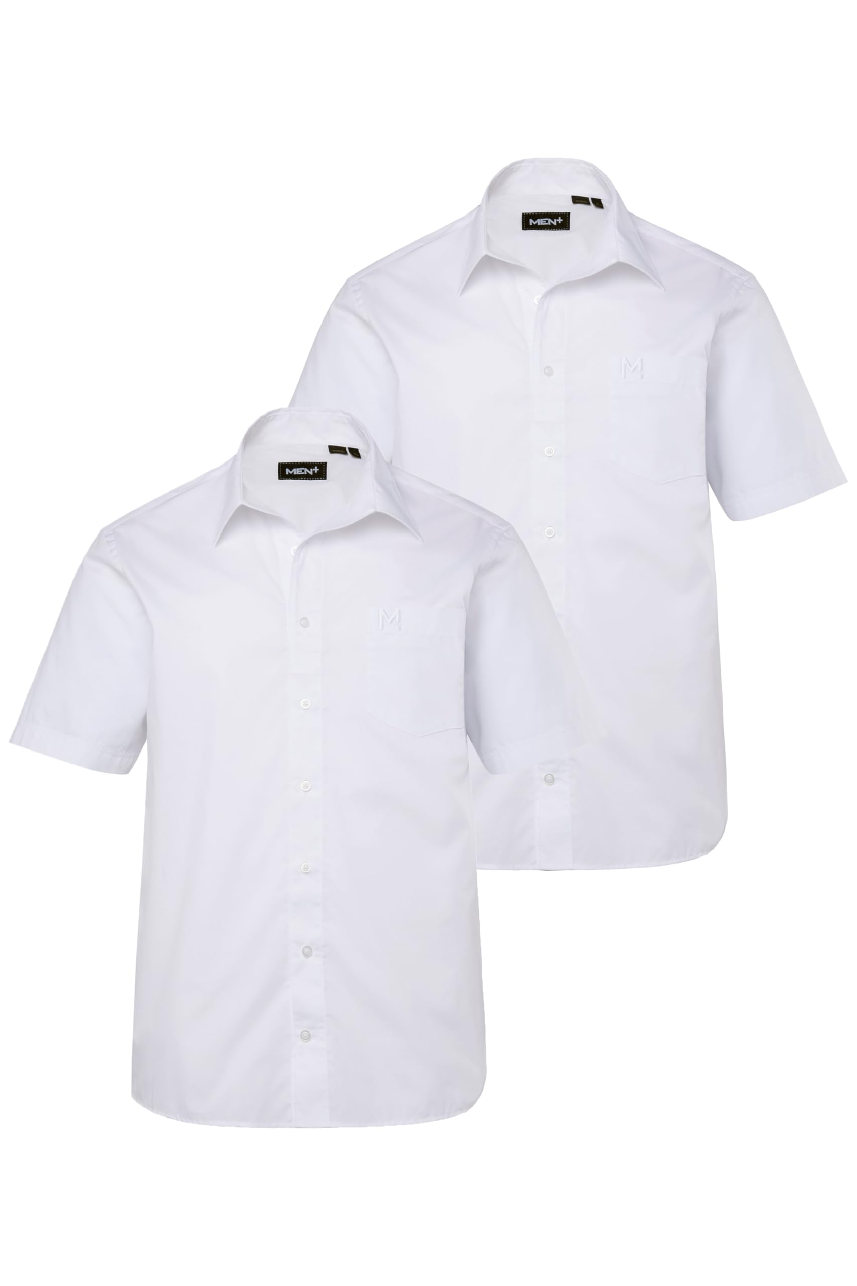 Men Plus Herren große Größen Übergrößen Menswear L-8XL Businesshemd, Halbarm, 2er-Pack, Variokragen, Comfort Fit, Easy Care 837971