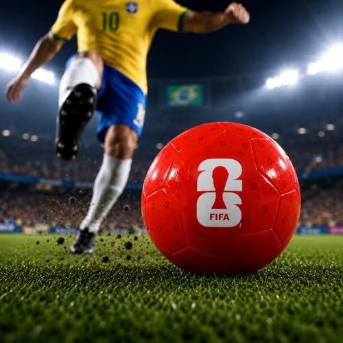 Image of Hamleys FIFA World Cup 2026 Official Licensed Merchandise | Size 5 Football | Classic Red