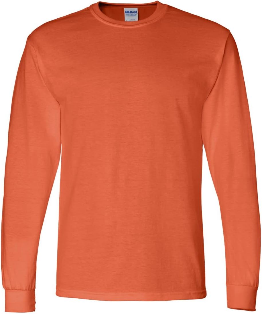 Gildan - DryBlend 50/50 Long Sleeve T-Shirt 2-Pack 8400-2XL-DARKHTHR-Orange