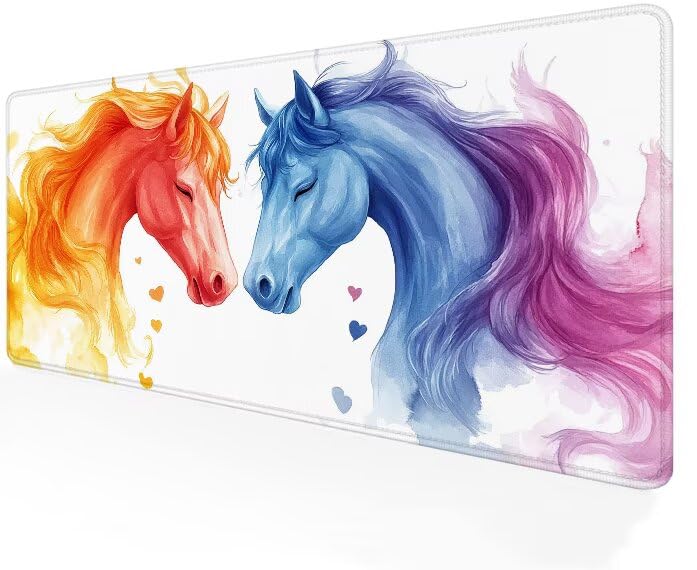 Tapis de souris gamer XXL blanc 1000x500 sous main bureau avec friction modérée Cheval G1-880