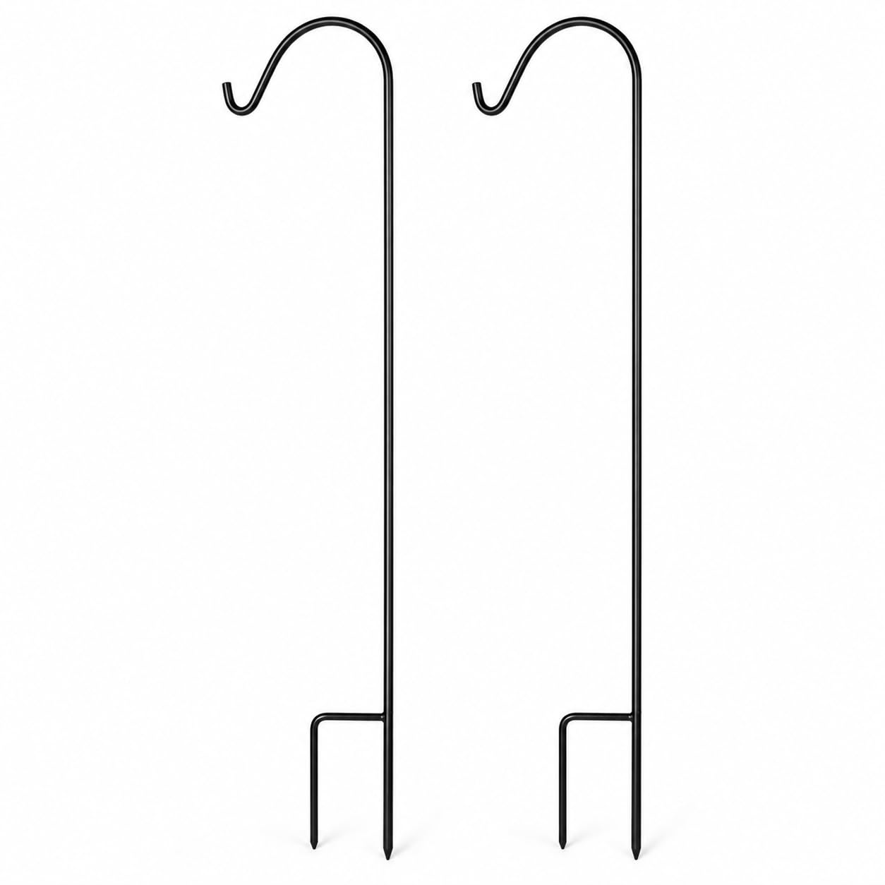Floralcraft® 90cm Shepherd Hooks Pack of 2 – Black Metal Garden Lantern Hooks for Solar Lights, Bird Feeders, Wedding Decorations & Outdoor Décor
