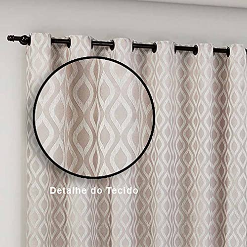 Cortina Grosso Quarto e Sala 4,00m Larg. x 2,60m Alt. Linho/Jacquard Semi Blackout Com Ótimo Caiment
