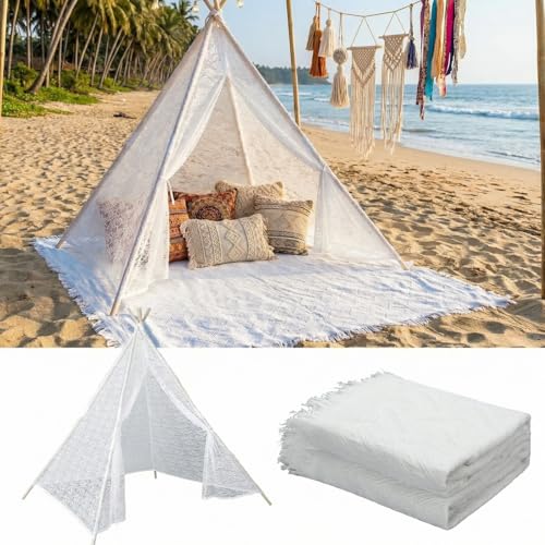 Beeveer Huge Teepee Tent 47'' X51'' with Extra Large Boho...