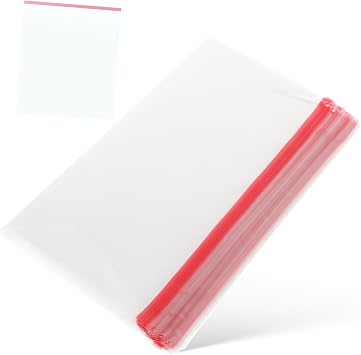 OFFIGAM 100pcs Self-sealing Bopp Material Resealable Cellophane Bags Shirt Packaging Pouches for Small Business