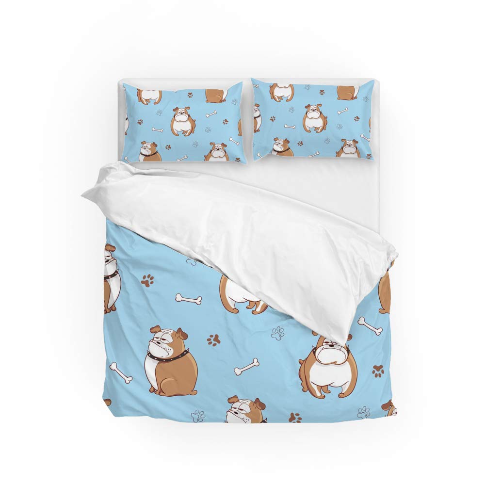 Parure de lit en polyester ultra doux CHEHONG imprimé chien