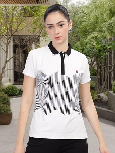 Image of STELLERS Women's Half Sleeve Active Wear Polo T-Shirt| Feather Touch Feel | Regular Fit | Odour Resistant | Anti-Static | Wrinkle Free | Quick Dry | Stretchable | Lightweight | Sweat-Proof
