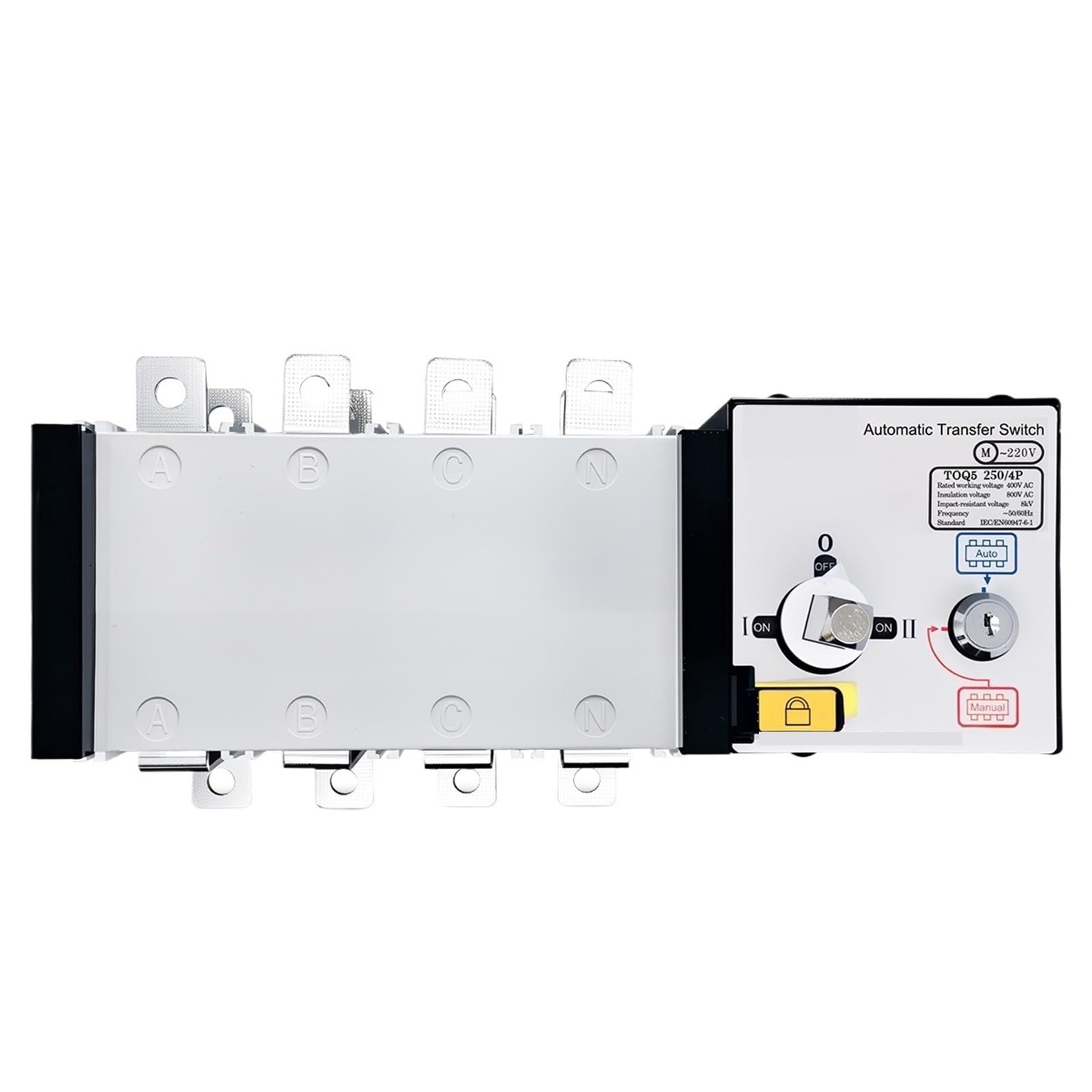 Inverseur de source automatique 4P 250A ATS double alimentation triphasé 400V