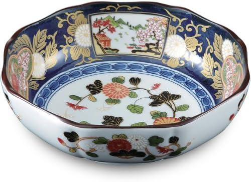 RAO3Z Monogo Ancient Imari Style Arita Ware Made in Japan 7-Size Bowl, 20.3x20.3x6.5cm, multicoloured