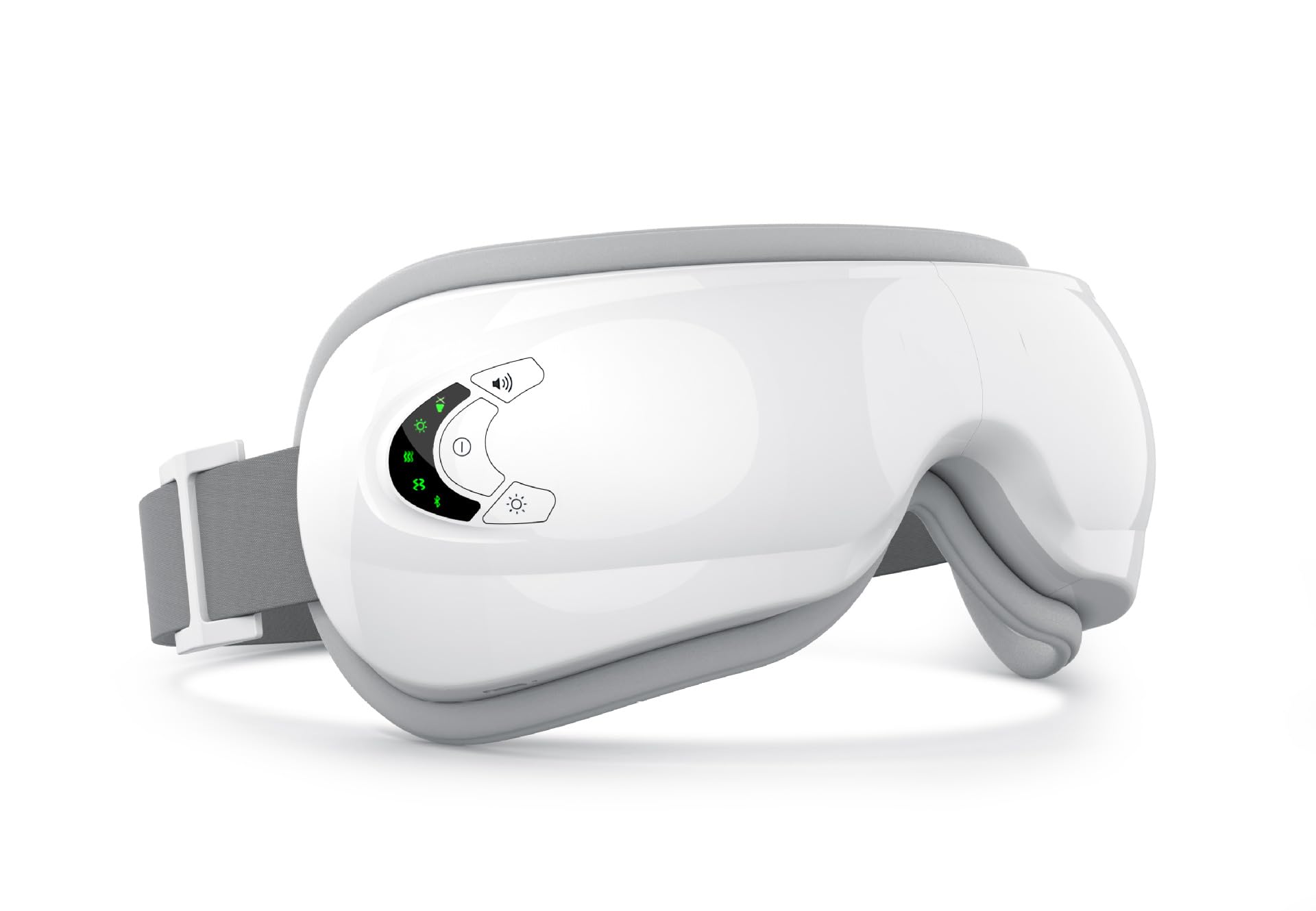 Smart Eye Massager with Heat Compression, Vibration Therapy & Bluetooth Music | Rechargeable Eye Relaxation Mask (White)-image-46