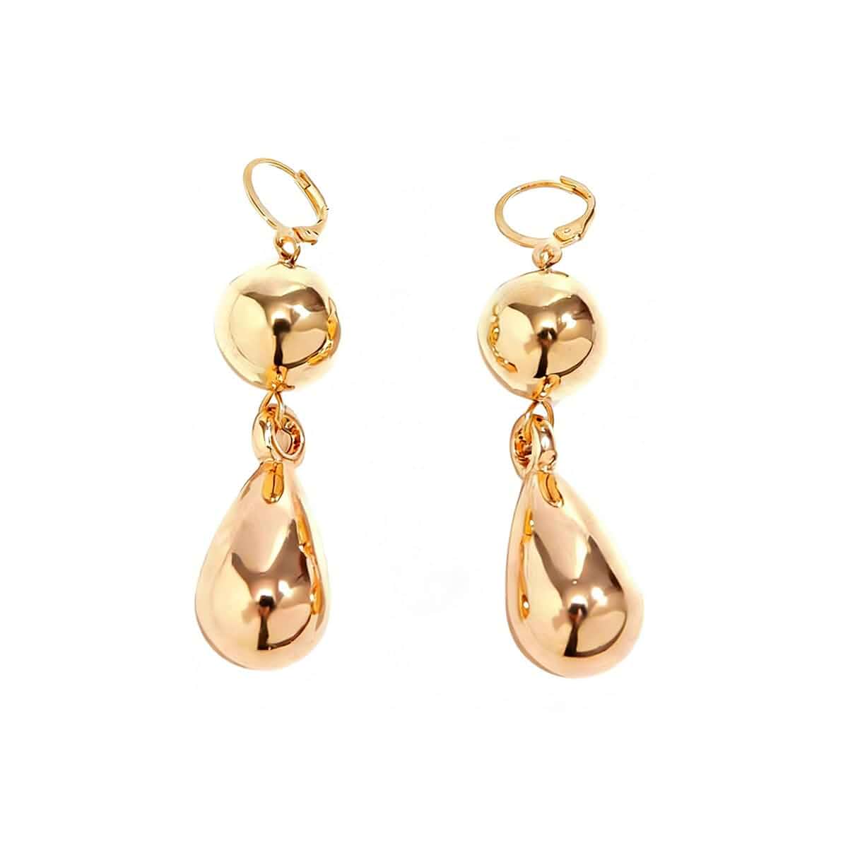 Chunky Gold Teardrop Drop Dangle Earrings Vintage Round Beads Ball Earring Waterdrop Dangling Statement Earring Hip Hop Fashion Jewelry Accessories for Women
