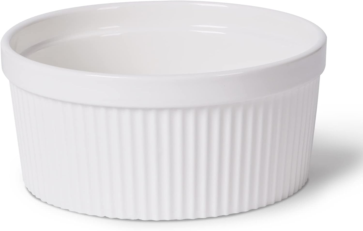 64 oz Ramekins 1 pcs Porcelain Ramekins Dishes for Souffle,Creme Brulee, Pudding, Custard Cups,Bakeware Bowls Set for Baking,Oven Safe, White (8 inch)