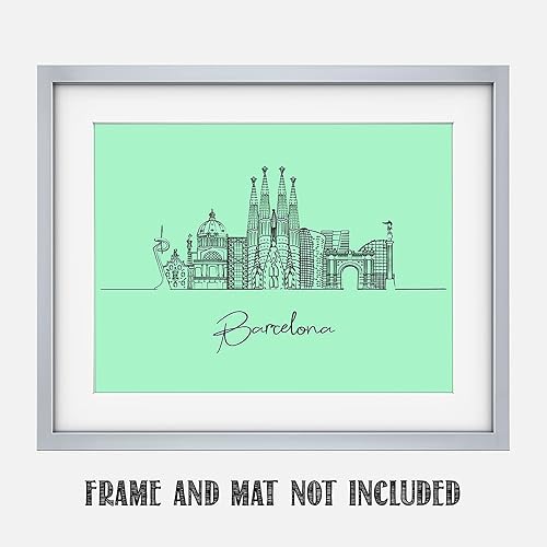Vista 38 de TJ Originals - Barcelona, Madrid y España vistas de la ciudad, arte de pared ilustrado a mano, decoración de pared de sala de estar - Pósteres