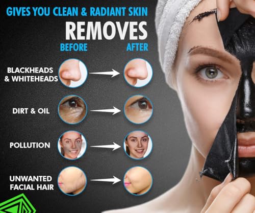 Image of UrbanGabru Charcoal Black Peel Off Mask for Men & Women | Removes Blackheads and Whiteheads | Active Cooling Effect | Deep Skin Purifying Cleansing (60 gm)
