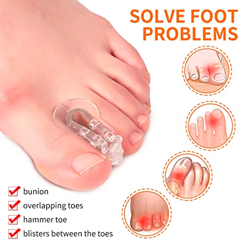 Moocaius Gel Toe Separators To Correct Bunions And Restore Toes To Their Original Shape Bunion Corrector For Big Toe Universal Size (12 Pack 4 Colors) #TOP3