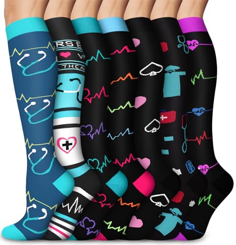 Aoliks Compression Socks for Women and Men, Knee High Support Stockings for Circulation & Leg Fatigue Relief, 15–19 mmHg Graduated Compression, Standing All Day, Work, Travel, Nurses
