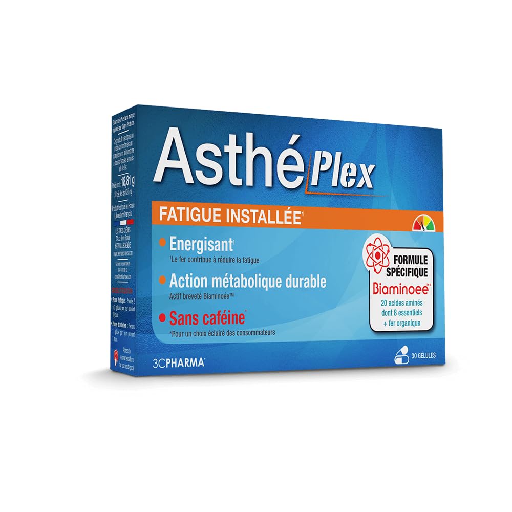 3C Pharma - Asthéplex 30 Gélules - Énergie Fatigue Fer Acides Aminés