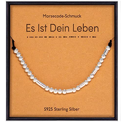 Suyi Morsecode Armband für Frauen Her Inspirierende Sterling Silber Armband für Freund Mutter Tochter Geburtstag Es Ist Dein Leben Cover