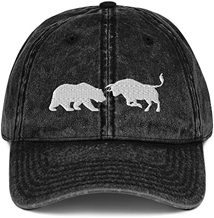 Stock Forex Crypto Day Trader Bull Bear Market Embroidered Vintag...