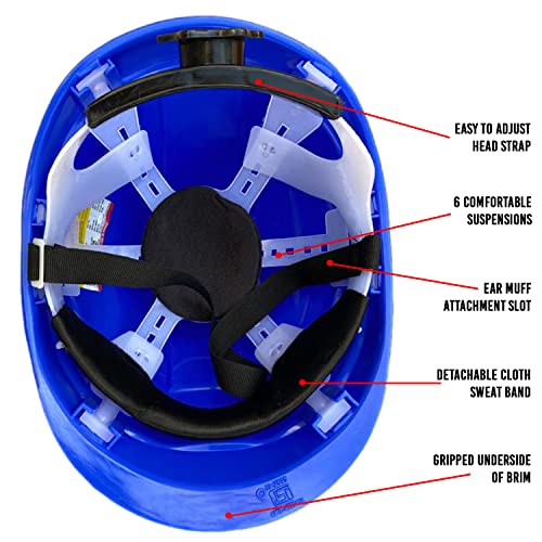 Image of LADWA Blue Heavy Duty Director Safety Helmet, ISI Marked Industrial Head Protection Hard Hat for Construction, Factory and Outdoor Safety Use (Pack of 4)