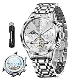 OLEVS Orologi automatici da uomo di lusso meccanico a carica automatica Tourbillon orologio scheletro orologio da lavoro diamante impermeabile da uomo orologi da uomo in acciaio inossidabile orologio