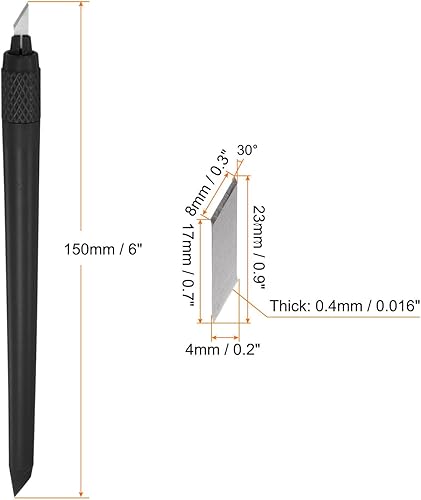 Miniatura 2 de HARFINGTON 1 juego (13 piezas) de cuchillos de manualidades, 1 cuchillo Hobby Exacto y 12 cuchillas de repuesto con tapa de seguridad para