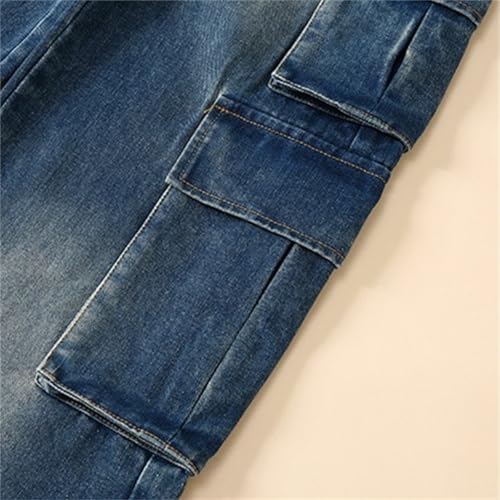 Moonker Straight Wide Leg Denim Jeans for Teens Girls Boys Baggy Loose High Elastic Waist Denim Pants with Girl2