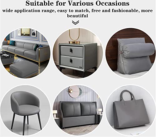 Premium Grey Marine Vinyl Faux Leather Sheets: Durable Waterproof Synthetic Fabric for DIY Upholstery, Crafts, and Home Decor - 54" x 36" 6 Premium Grey Marine Vinyl Faux Leather Sheets: Durable Waterproof Synthetic Fabric for DIY Upholstery, Crafts, and Home Decor - 54" x 36" - Image 5