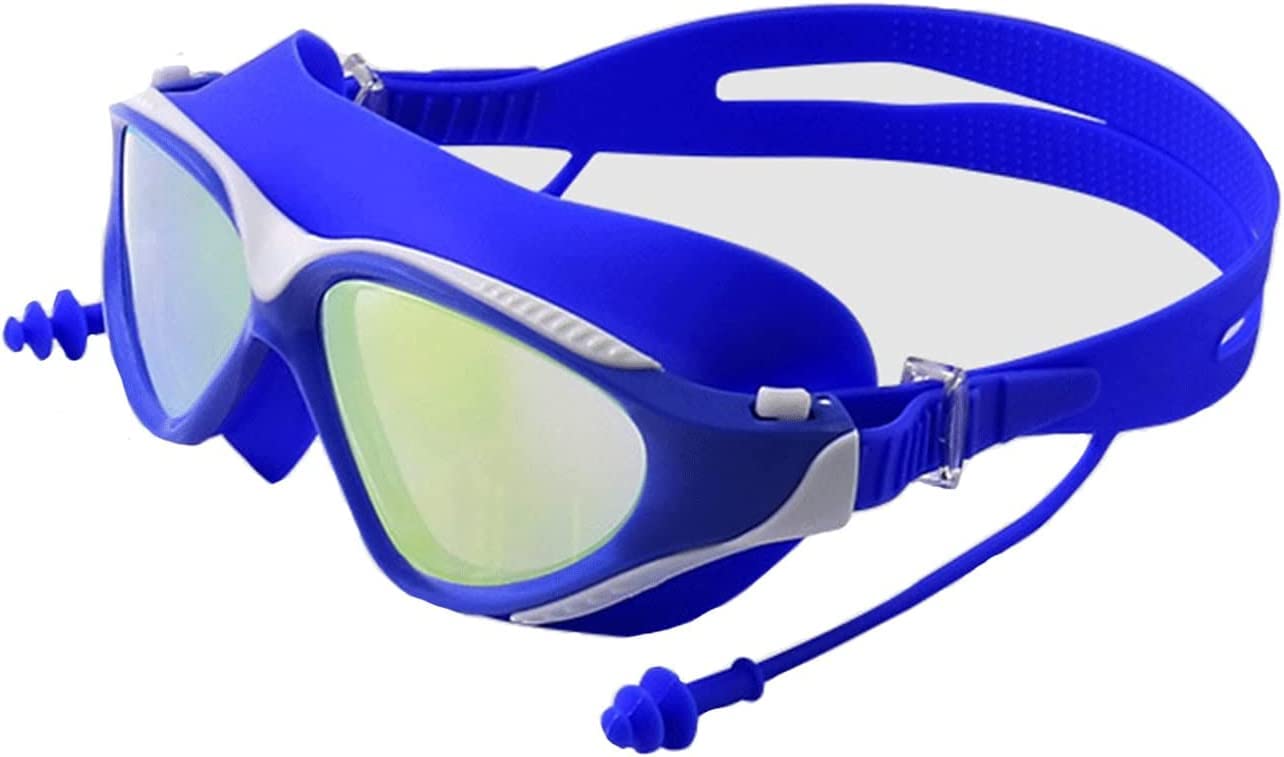 Occhialini da Nuoto, Occhialini da Piscina Antiappannamento Senza Perdite, Occhialini da Nuoto con Tappi for Le Orecchie in Silicone e Anello di Tenuta Ergonomico, for Adulti Uomini Donne Giova