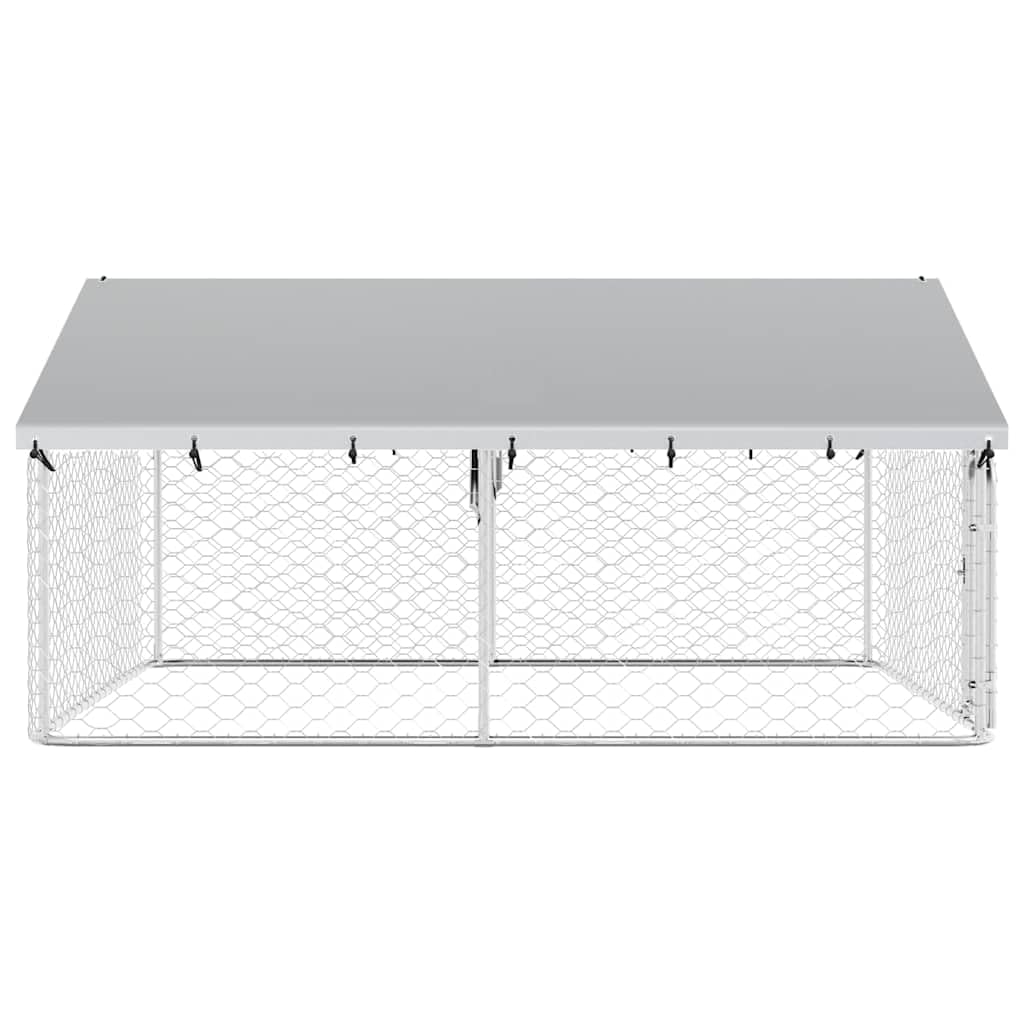 Cuccia esterna con tetto, 300 x 300 x 150 cm | Acciaio zincato, tetto in polietilene impermeabile, porta con chiavistello, rete ventilata, per cani, galline, conigli