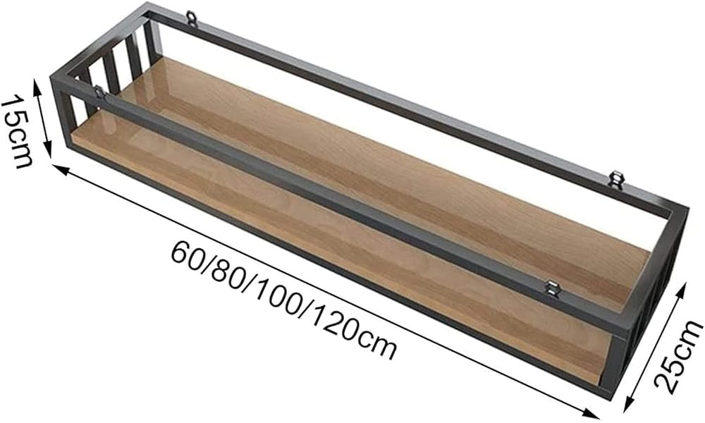 Scaffale da appendere per vasi di fiori, in legno massiccio e ferro, per interni ed esterni, giardino, cucina, balcone e bar, ideale per decorazioni per la casa e negozi di fiori