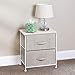 mDesign Small Storage Dresser End/Side Table Night Stand with 2 Removable Fabric Drawers - Organizer for Bedroom, Living Room, Closet - Hold Clothes, Linens, Accessories, Lido Collection, Linen/Tan