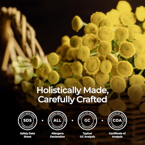 Image of 100% Pure Blue Tansy Essential Oil - 0.17 Fl Oz - Blue Tansy Oil for Hair, Skin, Diffuser, Aromatherapy & DIY Candle Making Scent