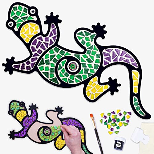 Mosaaro Kit de azulejos de mosaico de vidrio Lagarto – Arte exclusivo DIY GlassCraft para adultos y adolescentes – Regalo creativo para los amantes de las manualidades – Mosaicos decoración del hogar