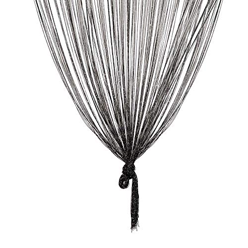 TRIXES Schwarzer mit Silber Glitzer verwoben String Tür-Teiler und Fenster...