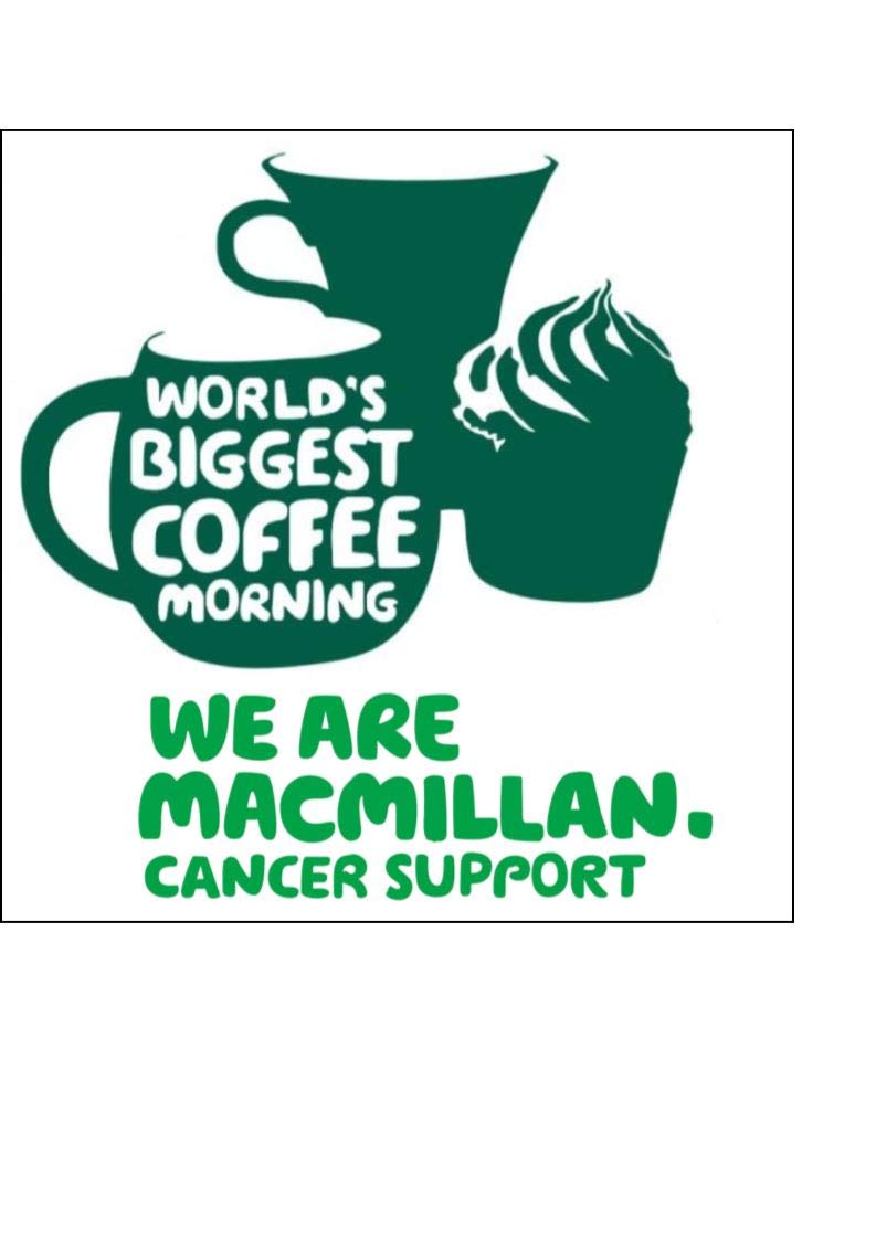 7.5" Square MacMillan Coffee Morning Pre-Cut Icing Edible Cake Topper