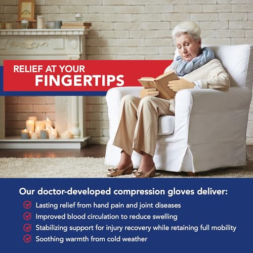 Image of Doctor Developed Nude Arthritis Gloves /Skin Gloves w /Handbook - for Arthritis, Raynauds Disease & Carpal Tunnel, Nude, Medium