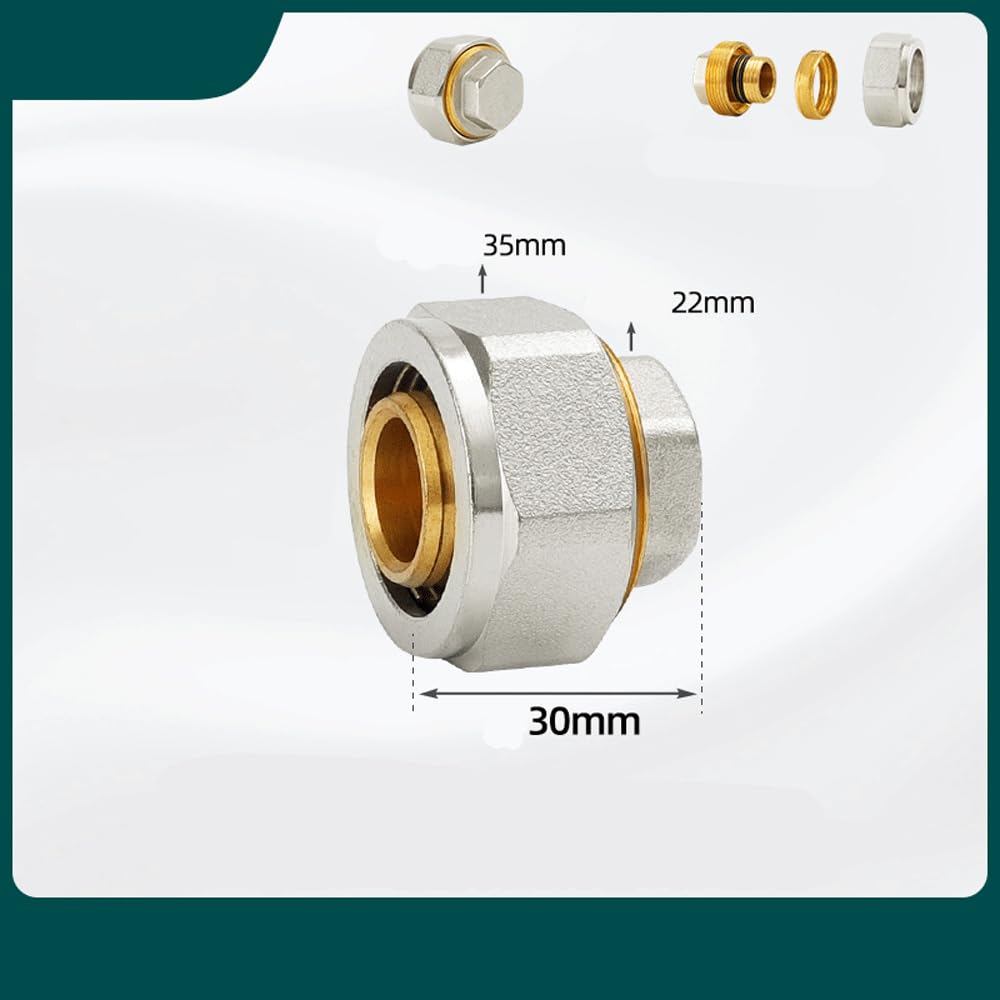 Brass Compression Straight Pex 1216/1620/2025 End Cap Pipe Fitting Aluminum Pipe Fittings 1pc LUOWJAOYIN(2025 Nickelage)