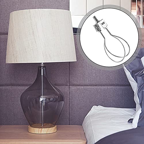 2 Pieces Lamp Shade Light Bulb Clip With Saddle And 2 Pieces Faceted Crystal Ball Finial For Lamp Shades, Fit Style Lamp Shade On An Aged Lamp(Silver) #TOP5