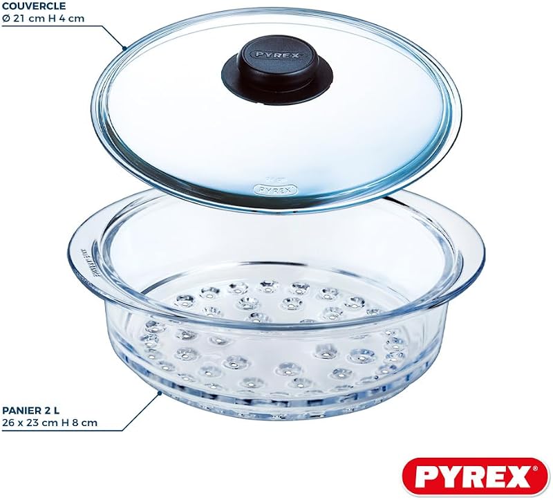 Pyrex Gőzölő Kosár Fedővel - Egészséges Főzéshez