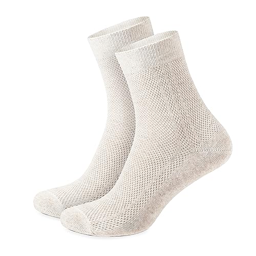 Special Thin Breathable Organic Linen Socks for Men, Pack of 3 (7-9)4