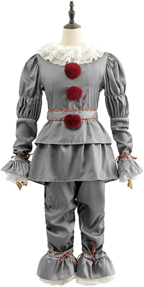 KousiteiIT Clown Costume Halloween Cosplay Costume for Kids and Adults