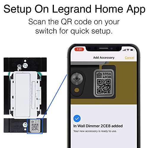 Legrand - Onq Smart Tru-Universal Dimmer Switch, Apple Homekit Technology For 10 Volts, Connects To 2.4Ghz Home Wifi Network, Setup On Ios, No Hub Required, Hkrl50 #TOP6