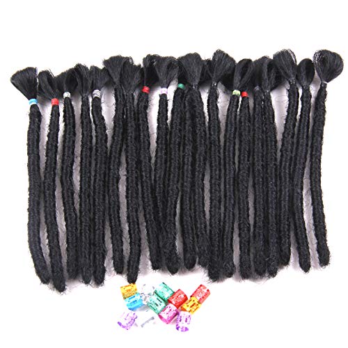 Dsoar 6 Inch Handmade Dreadlocks Extensions Men's Dreadlocks Fashion Reggae Hair Hip-Hop Style 20 Strands/Pack Synthetic Dreadlocks Hair For Men #TOP2