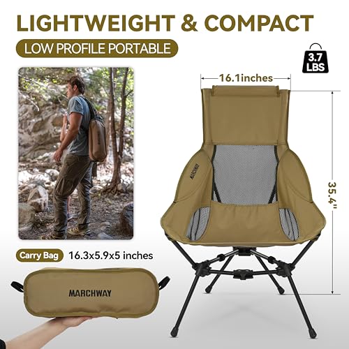 MARCHWAY Lightweight Folding High Back Camping Chair with Head Support の商品画像 2