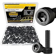 M3 x 16mm Screws 230pcs, Hex Socket Head Cap Screws Bolts, M3 x 16 Bolts 12.9 Grade Alloy Steel, Black Zinc Plated, Allen Socket Drive, Fully Threads, Small Metric Screws