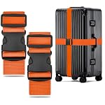 WISYOK – WISYOK Koffergurt, 2 Stück, 130-250cm, Orange, Kofferband Gu