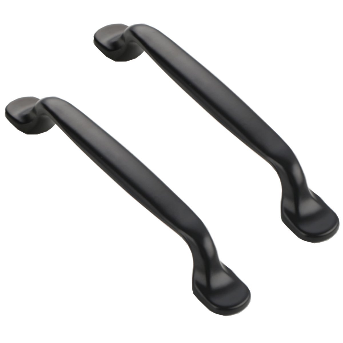 XYXZYX Cabinet Knobs，2 Pcs Modern Kitchen Cabinet Door Knobs Drawer Pulls and Handles Black Cupboard Wardrobe Furniture Fittings Hole Distance 96mm/128mm(Style D,Hole Distance 128mm)