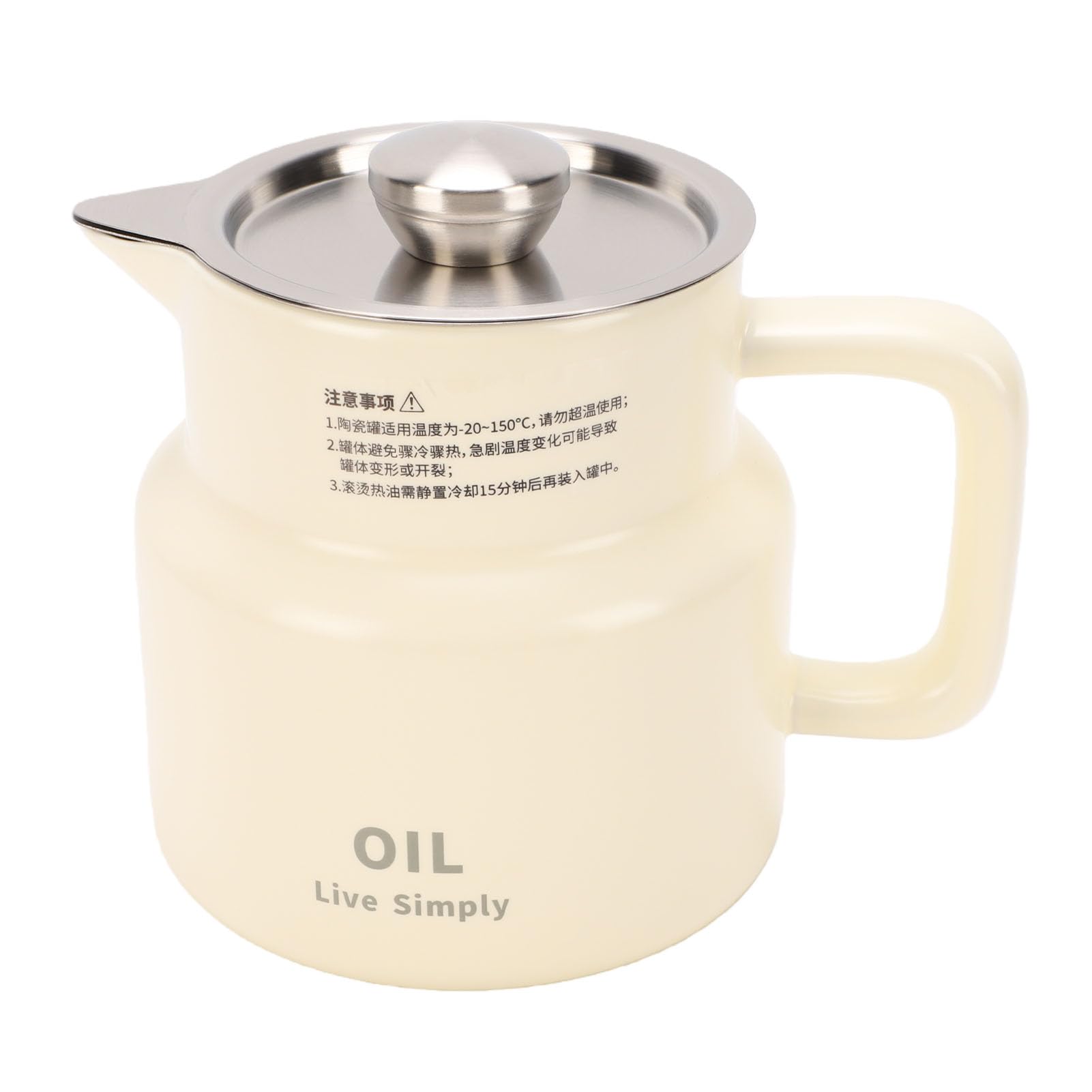 Recipiente de Grasa para Cocina, Recipiente de Almacenamiento de Aceite de Acero Inoxidable de Cerámica de 1500 Ml, de Grasa para Tocino, de con Tapa de Colador de Malla Fina Desmontable,