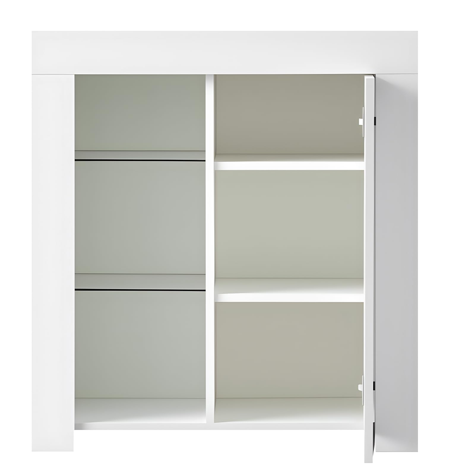 Panana Commode de Eclairage LED, Buffets, Meuble de Rangement sur Salon, Chambre, 75 x 35 x 83 cm (Blanc)